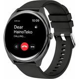 Schitec Hainoteko-16 Amoled Ekran Waterproof 3 Kordonlu Akıllı Saat Siyah Premium Set - 49 mm