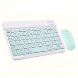 Schitec Kablosuz Klavye Ve Mouse Set Type-C Şarjlı Bluetooth 2.4G Bağlantlılı Açık Yeşil