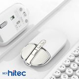 Schitec M203 Çift Modlu Taşınabilir Optik Kablosuz 2.4ghz ve Bluetooth Bağlantılı Süper Sessiz Mouse Beyaz