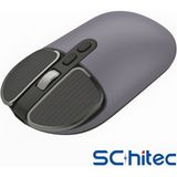 Schitec M203 Çift Modlu Taşınabilir Optik Kablosuz 2.4ghz ve Bluetooth Bağlantılı Süper Sessiz Mouse Lila - Siyah
