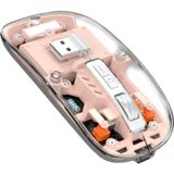 ScHitec M377 Ultra Sessiz 3 Bağlantı Modlu 2xBluetooth Kablosuz + 2.4Gh Gaming Type-C Şarjlı Mouse Pembe