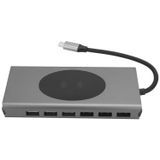 Schitec ScHitec 15in1 Hub Kablosuz Şarj/Type-C to 4K HDMI/UsbA 3.0/TF SD/VGA/3.5mm/AUX/PD/RJ45 Gigabit Ethernet Dönüştürücü Adaptör