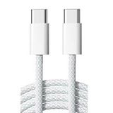 ScHitec Schitec 6a 66w Apple İphone 15 Uyumlu Type-c To Type-c Örgülü Hızlı Data Ve Şarj Kablosu Beyaz