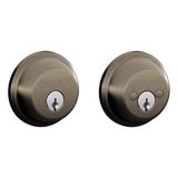 SCHLAGE B62N620 Sürgü, Anahtarlı 2 Taraflı, Antik Kalay