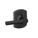 Schlage F170 BRW 622 GRW Broadway Kapı, Greenwich Döşeme, Tek Taraflı Dönmeyen Kukla Kapı Kolu, Mat Siyah