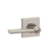 Schlage F40 LAT 619 COL Collins Trimli Latitude Kapı Kolu, Yatak ve Banyo Gizlilik Kilidi, Saten Nikel