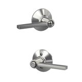 Schlage F40 LAT 625 Latitude Kapı Kolu, Yatak ve Banyo Gizlilik Kilidi, Parlak Krom
