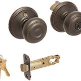 Schlage F80-GEO Gürcü Depo Kapı Tokmağı Seti, Eskitilmiş Bronz