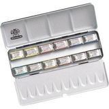 Schmincke Akademie Aquarell Taş Sulu Boya 1/1 Tablet 12 Renk Metal Set