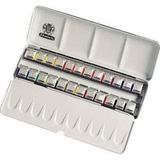 Schmincke Akademie Aquarell Taş Sulu Boya 1/2 Tablet 24 Renk Metal Set