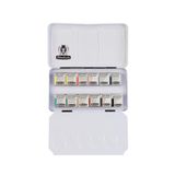 Schmincke Akademie Aquarell Taş Tablet Sulu Boya Seti Yarım Tablet 12 Renk Metal Kutu