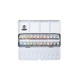 Schmincke Akademie Aquarell Taş Tablet Sulu Boya Seti Yarım Tablet 24 Renk Metal Kutu