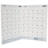 Schmincke - HORADAM® AQAURELL Süpergranülasyon Nokta Kartı 14 999 040, test için suluboya kağıdı üzerinde 40 süpergranülasyon suluboya noktası ve renk seçimi yardımı olarak