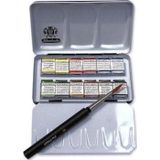 Schmincke Horadam Aquarell Taş Sulu Boya 1/2 Tablet 12 Renk + Da Vinci Fırça Compact Set