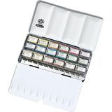 Schmincke Horadam Aquarell Taş Tablet Sulu Boya Seti Tam Tablet 18 Renk Metal Kutu