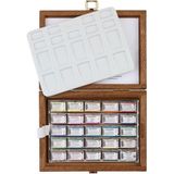 Schmincke Horadam Aquarell Taş Tablet Sulu Boya Seti Tam Tablet 24 Renk Ahşap Kutu