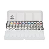 Schmincke - HORADAM® GUACHE renkli kutu, kompakt metal kutu, 12 en iyi, güçlü guaj rengi, 5 ml tüpler, 72716097, boyama seti