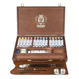 Schmincke - Norma En Güzel Yağ Renkleri Premium Ahşap Kutu, 15 X 35 ML Set Yağlıboya, 71 115 097, Aksesuarlar: Beyaz 120 ml, Terpin, Palet Bıçağı, 2 Davinci Fırçalar, Çizim Kömür, 2 Palet Tapaları