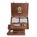 Schmincke sanatçı, Norma Professional yağlı boya, Malkasten, ahşap kutuda ile 11 x 35 ml tüpler ve aksesuarı