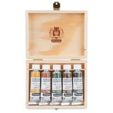 Schmincke -Schminckenan HORADAMnan SULUBOYA, Süper Granülasyon Seti Urban, 5 x 15 ml tüpler, 74 893 097, ahşap kutu, çok güçlü granül tonları, en ince, süper granüle edici suluboya boyaları, Kentsel, 15 Ml (5'li Paket)