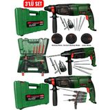 SCHMITZER Schmıtzer 3'lü Set SCH-2603Y Pro 850 W Sds Plus Metal Şanzuman Profesyonel Darbeli Matkap Kırıcı Delici 26MM Hilti