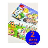 Schmülzer 2 adet Çocuk Puzzle - Çocuk Yapboz Macera Zamanı 30 Parçalı