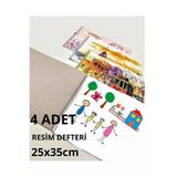 Schmülzer 4 Adet Resim Defteri Büyük Boy 23x33 Cm - Toplam 120 Beyaz Sayfa