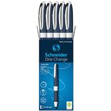 Schneider 183703 One Change tükenmez kalem (yazı rengi: mavi, çizgi kalınlığı 0,6 mm, sağ ve sol elini kullananlar için) 5 adet