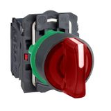 Schneider 3389118223349 Electric Çap 22 3 Konumlu Sabit 1NA+1NK 230V Kırmızı Eksiksiz Işıklı Mandal Buton