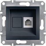 Schneider Asfora Antrasit RJ11 Telefon Priz