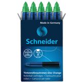 Schneider Bir Değişik Kartuşu Bir Değişim Rollerball Kalemler için Rollerball Kartuşu 5 Yeşil