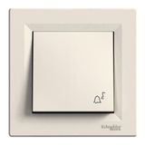Schneider Electric Asfora Krem Liht Butonu (Zil İşaretli) (Çerçeveli)