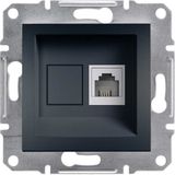 Schneider Electric EPH4100171 Asfora Tekli Antrasit Çerçevesiz RJ11 Çıkışlı Telefon Prizi