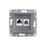 Schneider Electric EPH5200162 Asfora Çelik Çerçevesiz RJ11 1RJ45 Cat6 Utp Telefon Data Prizi