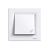 Schneider Electric Schneider Asfora Beyaz Liht Butonu (Zil İşaretli) (Çerçeveli)