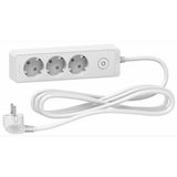 Schneider Electric Unica 3'lü Beyaz 1.5 Metre Grup Priz