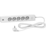 Schneider Electric Unica 5'Li 1,5 Metre Grup Priz Beyaz, 2 Usb Çıkışlı