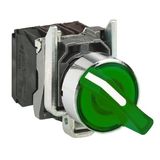 Schneider Electric XB4BK123M5 - Yeşil Işıklı Mandal Ø22 2 Konumlu Sabit 1Na+1Nk 230V Buton
