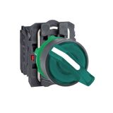 Schneider Electric XB5AK123B5 Yeşil Işıklı Mandal Ø22 2 Konumlu Sabit 1Na+1Nk 24V Buton