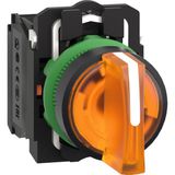 Schneider Electric XB5AK135B5 Harmony Xb5 Mandal Buton Ø22 3 Konumlu Led'li 24V Ac/dc 1na+1nk Turuncu