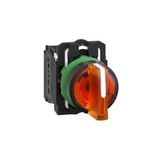 Schneider Electric XB5AK135B5 Turuncu Işıklı Mandal Ø22 3 Konumlu Sabit 1Na+1Nk 24V Buton
