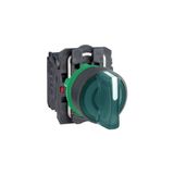 Schneider Electric XB5AK135M5 - Turuncu Işıklı Mandal Ø22 3 Konumlu Sabit 1N Buton