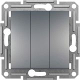 Schneider EPH2100162 Üçlü Çelik Çerçevesiz Anahtar