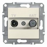 Schneider EPH3470123 Asfora 2'li Çerçevesiz Krem Sonlu F Tipi TV-SAT Prizi