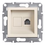 Schneider EPH4170123 Asfora Krem Çerçevesiz RJ11 Çıkışlı Telefon Prizi