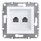 Schneider EPH4270121 Çerçevesiz Asfora Beyaz RJ11 İkili Nümeris Cat-3 Telefon Prizi