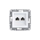 Schneider EPH4870121 Asfora Beyaz Çerçevesiz 2li RJ45 CAT6 Utp Telefon Data Prizi