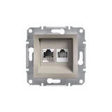 Schneider EPH4900169 Asfora Bronz RJ11 RJ45 CAT5E Telefon Data Prizi