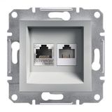 Schneider EPH5200161 Asfora Alümiyum RJ45 CAT6 UTP+RJ11 Priz Çerçevesiz