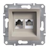 Schneider EPH5200169 Asfora Bronz RJ11 RJ45 CAT6 Utp Telefon Data Prizi